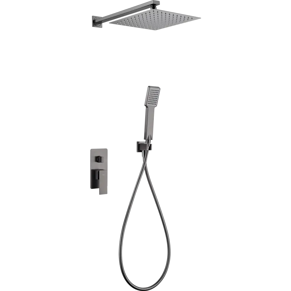 Set Shower Single-Handle Concealed Pisa Black Gun | IMEX - Shower Set