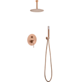 Conjunto Ducha Monomando Empotrado Top Oro Rosa Cepillado