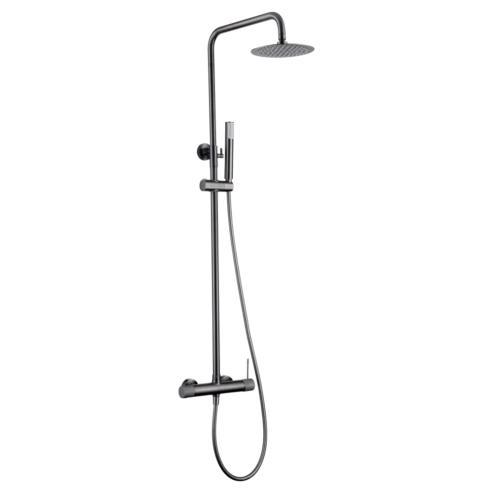 Set Shower Single-Handle Line Black Gun Metal | IMEX - Shower Set