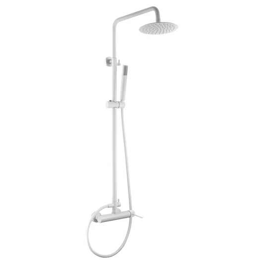 Set Shower Single-Handle Milos Matte White | IMEX - Shower Set