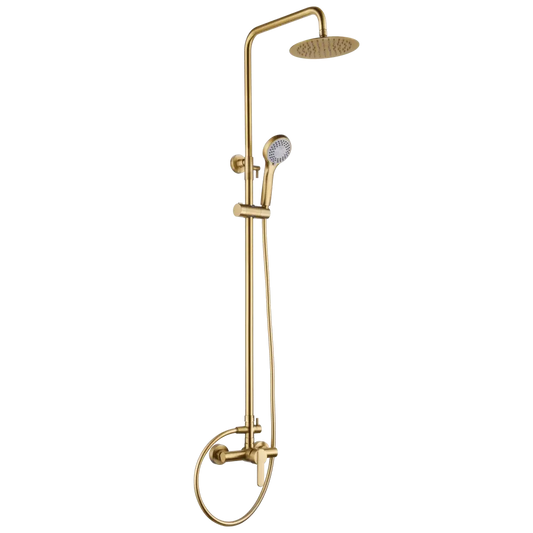 Set Shower Single-Handle Rome Brushed Gold | IMEX - Shower Set