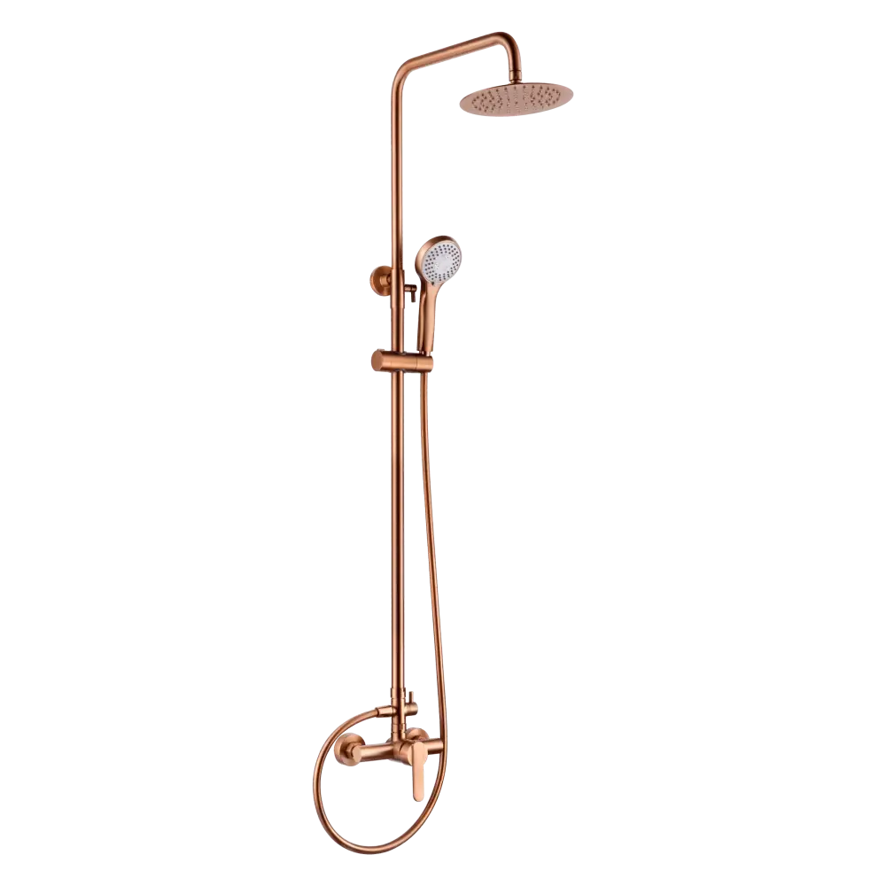 Set Shower Single-Handle Rome Brushed Rose Gold | IMEX - Shower Set