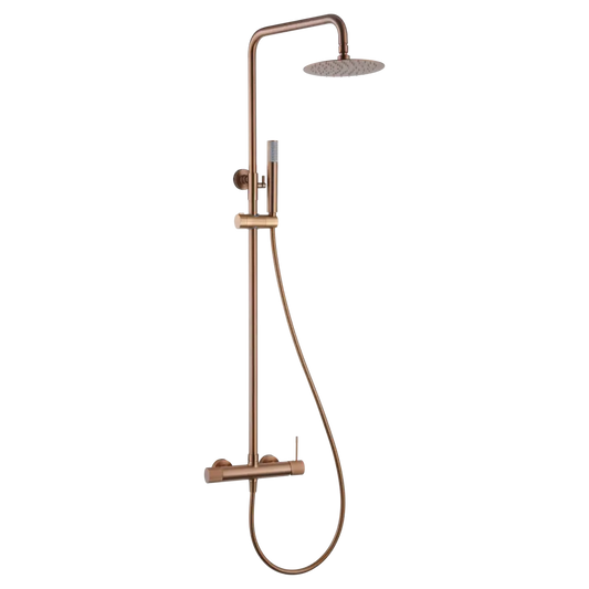 Barra de Ducha Monomando Line Oro Rosa Cepillado