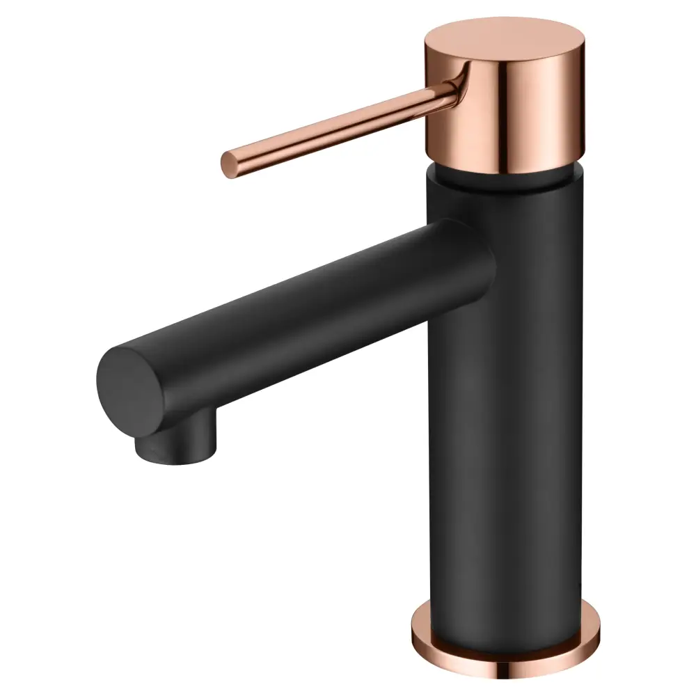Single-Handle Basin Milos Black Rose Gold | IMEX - Faucet