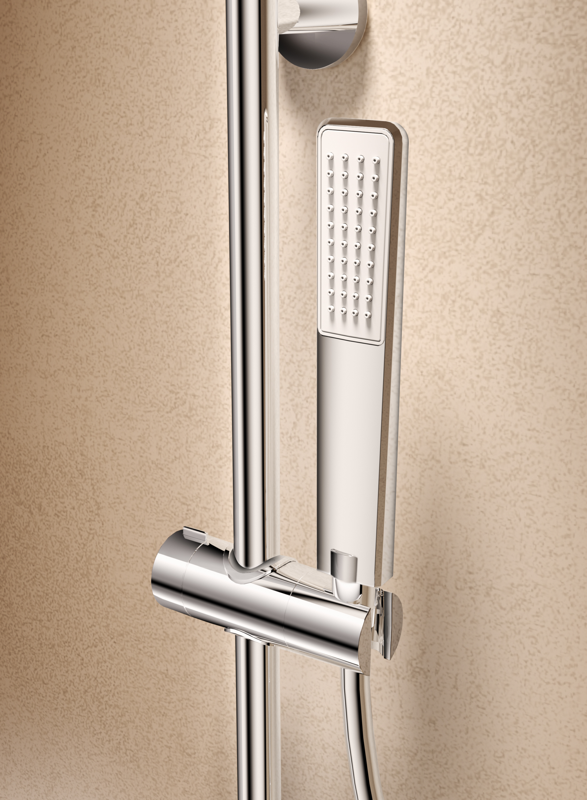 Brushed Nickel Concealed Single Lever Shower Set with Hand Shower TOSCANA, view 3