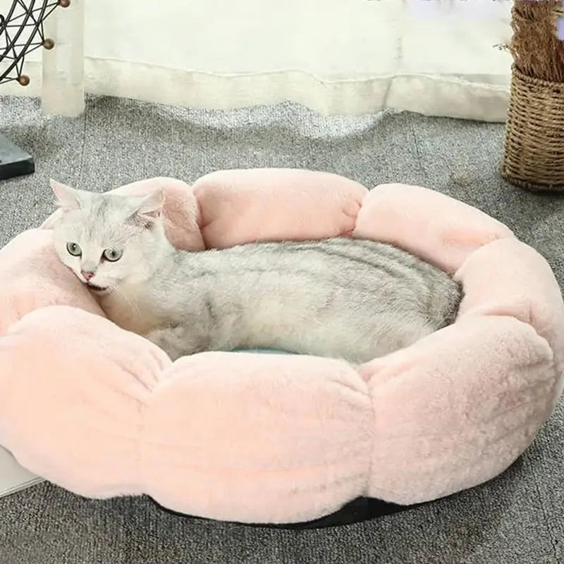 Soft And Comfortable Shaped Faux Fur Bed Flowers For Pet - pet bed