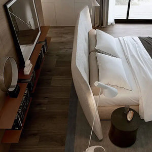 Soft Upholstered Modern Oversized Backrest Bed Frame - Bedroom
