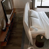 Soft Upholstered Modern Oversized Backrest Bed Frame - Bedroom