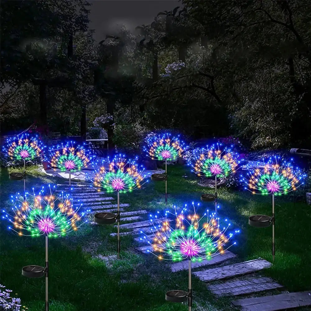 Solar LED Fireworks Lawn Lights - Floor Lamp