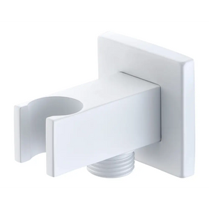 Matte White Square Shower Handle Bracket with Water Outlet, main product view