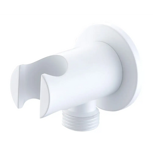 Matte White Round Shower Holder with Water Outlet, main product view