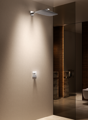 Toscana Matte Black Concealed Single Lever Shower Set with Rain Head, view 3