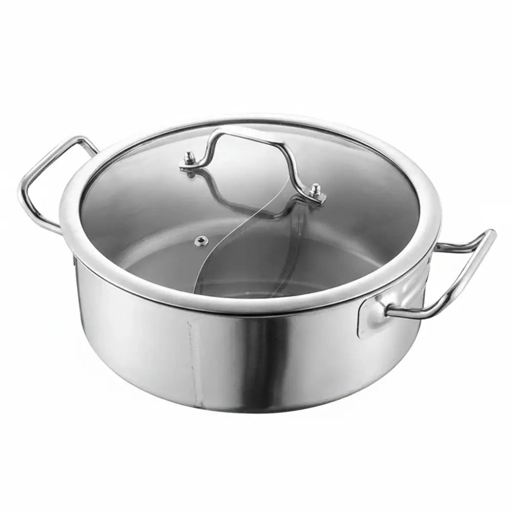 Stainless Steel Induction Glass Lid Thick Soup Pot - Cookware set