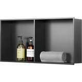 Stainless Steel Wall Inserted Double Shelves Storage