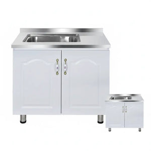 Simple Stainless Steel Wall Kitchen Cabinet - 80cm double basin - Kitchen cabinets