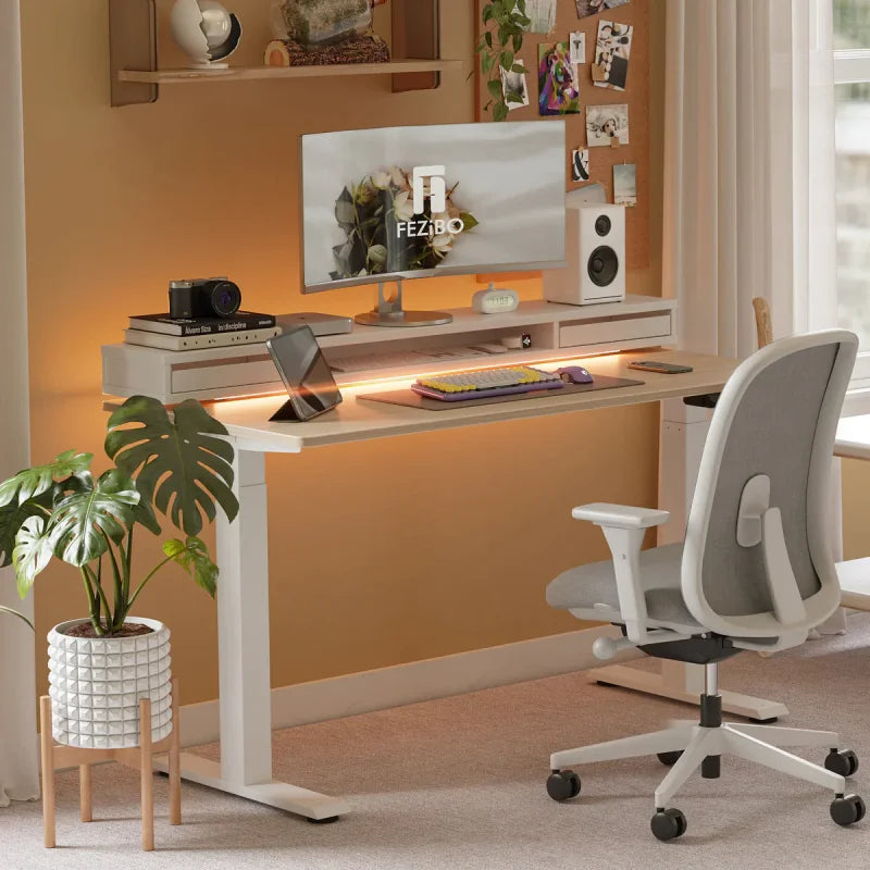 Standing Desk with Electric Height Adjustment and Floating