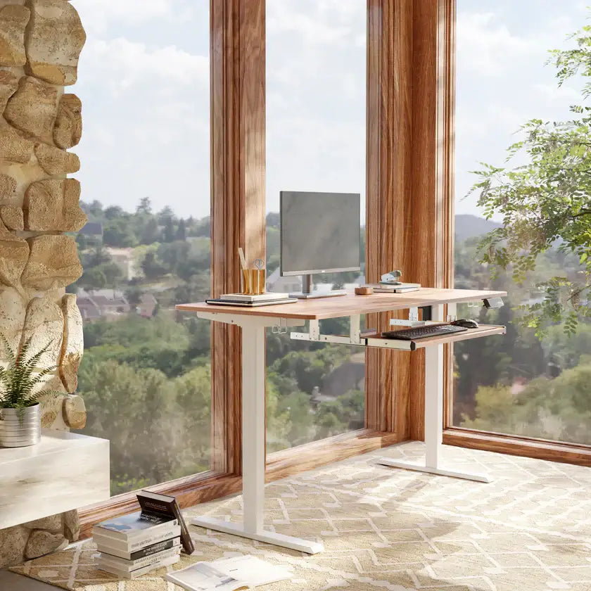 Standing Desk with Keyboard Tray - 48’’ x 24’’ / Light Rustic - Desk