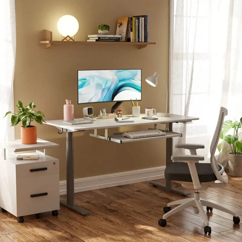 Standing Desk with Keyboard Tray - Desk