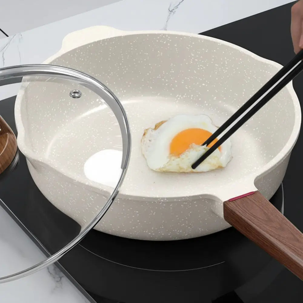 Stone Non Stick Glass Lid Frying Pan - Cookware set