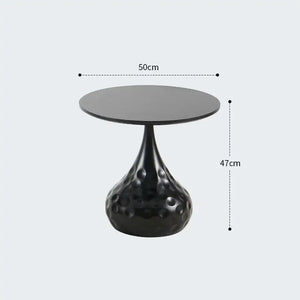 Stylish Round Modern Minimalist Center Side Coffee Table - Black-Long - Multifunctional coffee table
