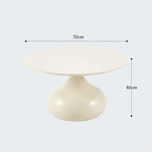 Stylish Round Modern Minimalist Center Side Coffee Table - White-Long - Multifunctional coffee table