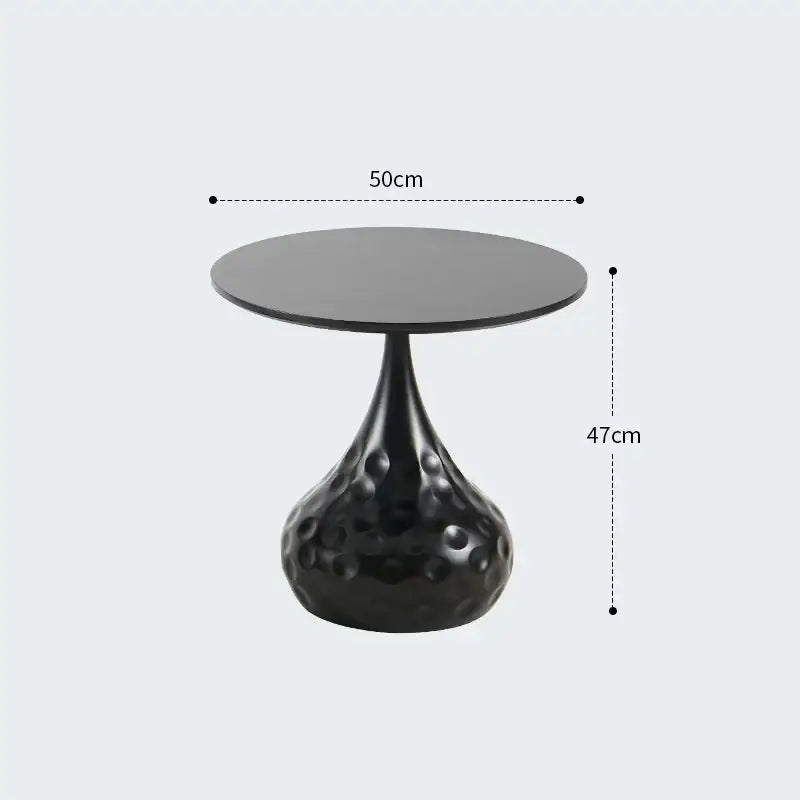 Stylish Round Modern Minimalist Center Side Coffee Table - Black-Long - Multifunctional coffee table