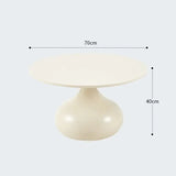Stylish Round Modern Minimalist Center Side Coffee Table - White-Long - Multifunctional coffee table