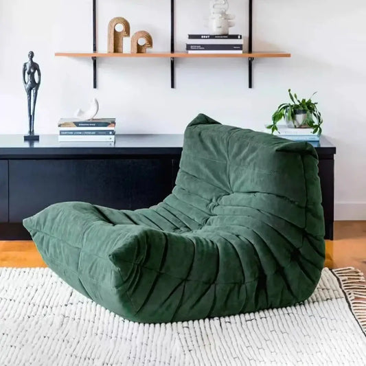 Suede Single Person Bean Bag Chair - Dark Green - Chair