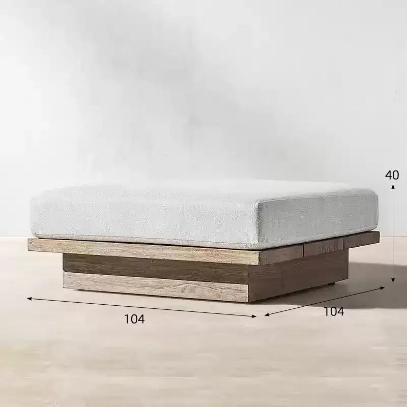 Teak wood grain texture and waterproof finish detail of outdoor garden sofa set