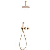 Conjunto Ducha Termostático Empotrado Breda Oro Rosa Cepillado - Shower Set