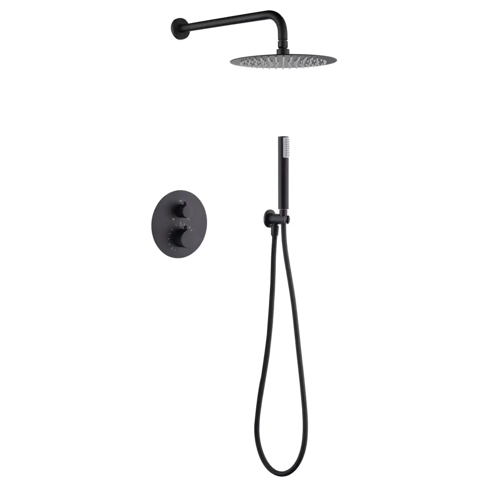 Thermostatic Shower Set Concealed Monza Matte Black | IMEX - Shower Set