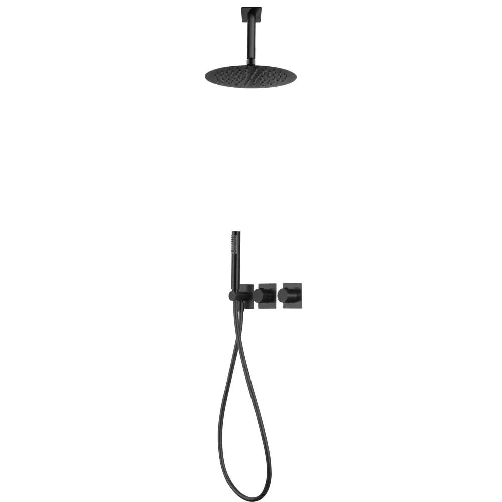 Thermostatic Shower Set Concealed Nepal Black | IMEX - Shower Set