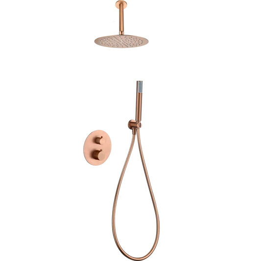 Thermostatic Shower Set Concealed Piamonte Gold | IMEX - Shower Set