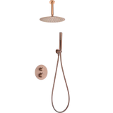 Conjunto Ducha Termostático Empotrado Salerno Oro Rosa Cepillado - Shower Set