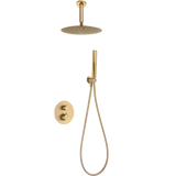 Conjunto Ducha Termostático Empotrado Salerno Oro Cepillado - Shower Set
