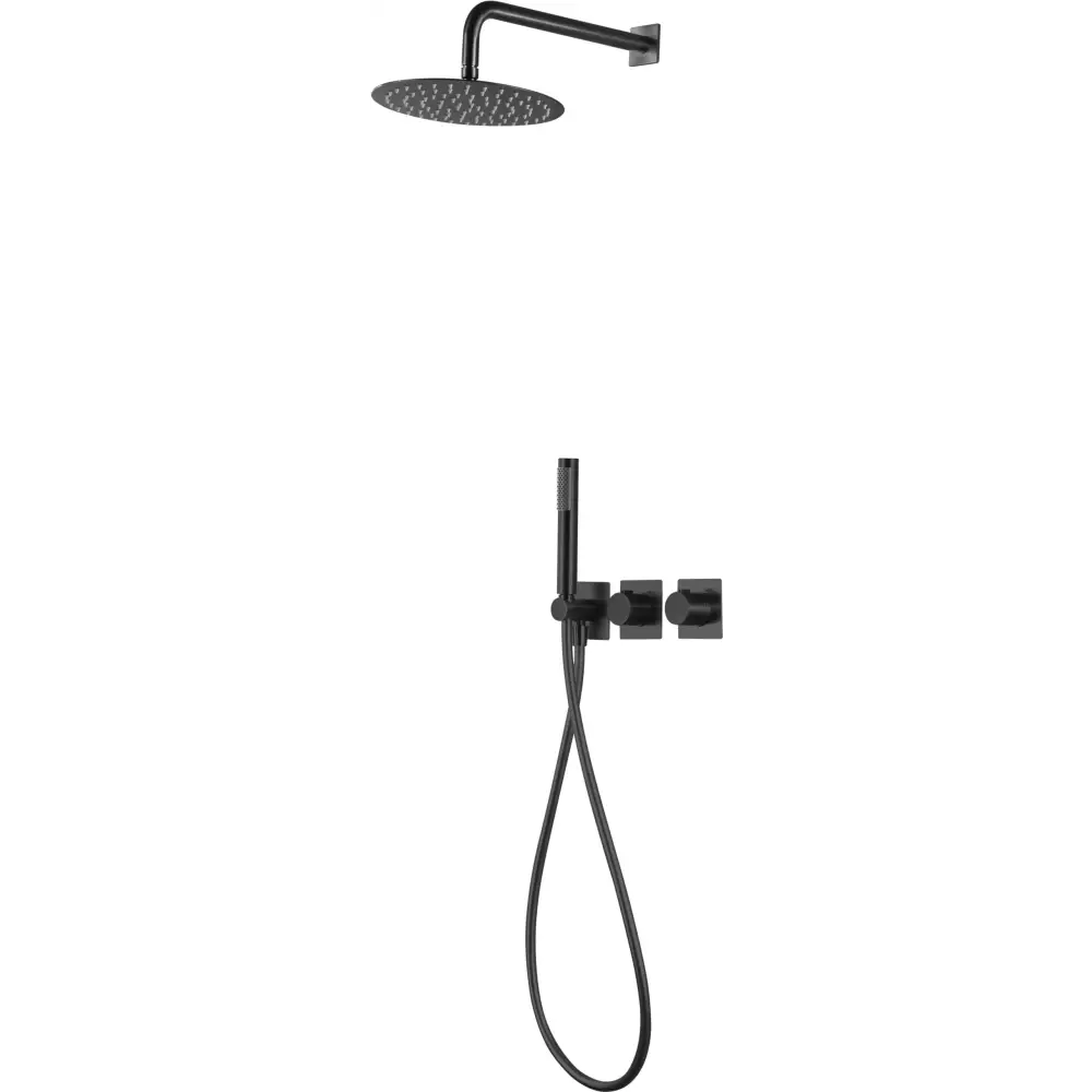 Conjunto Ducha Termostático Empotrado Tíbet Negro Mate - Shower Set