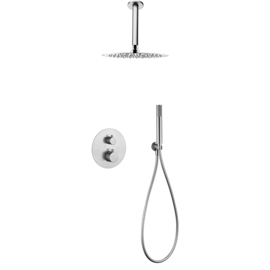 Conjunto Ducha Termostatico Empotrado Tívoli Níquel Cepillado
