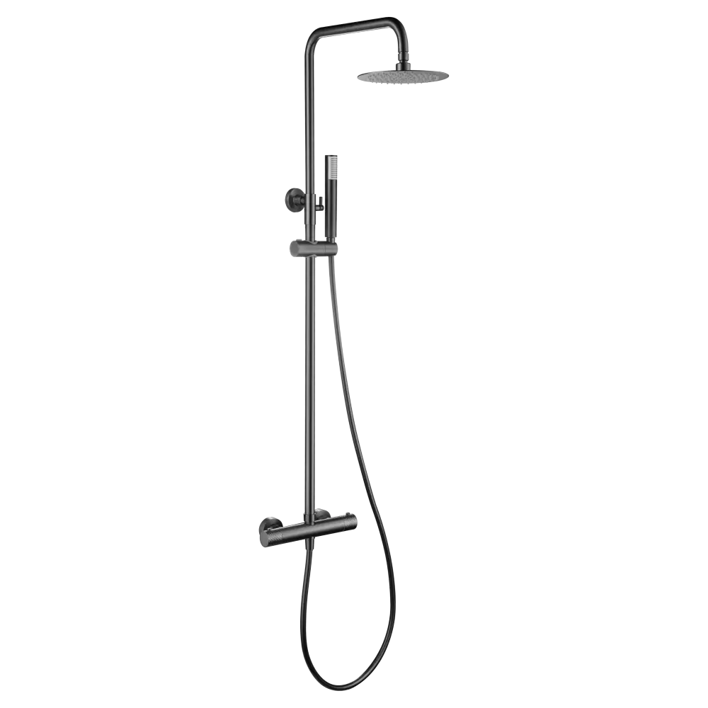 Thermostatic Shower Set Genoa Black Gun Metal | IMEX - Shower Set