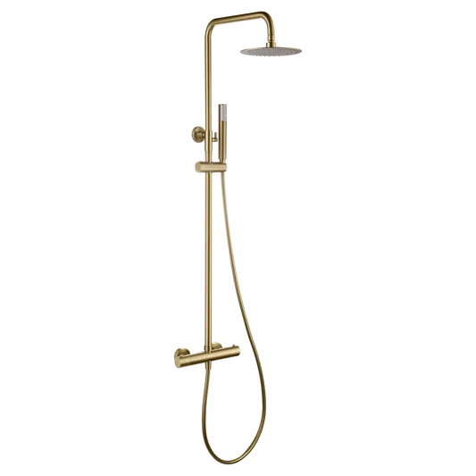 Thermostatic Shower Set Genoa Brushed Gold | IMEX - Shower Set