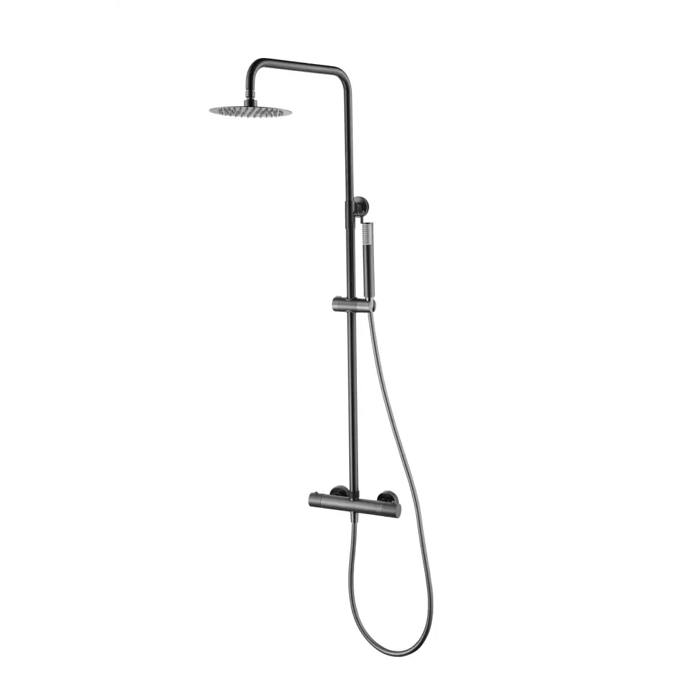 Thermostatic Shower Set Monza Black Gun Metal | IMEX - Shower Set