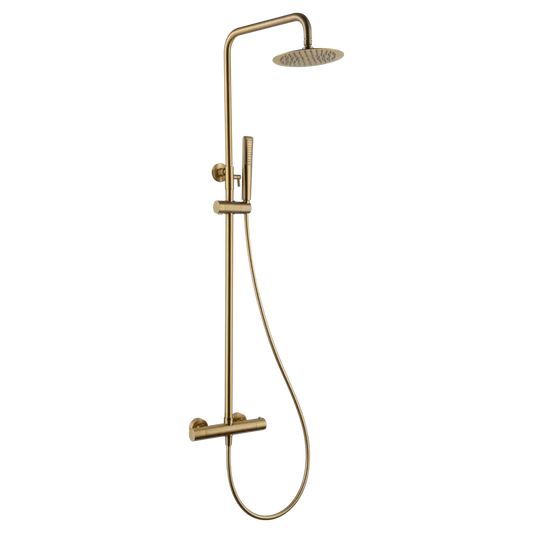Thermostatic Shower Set Naples Brushed Gold | IMEX - Shower Set
