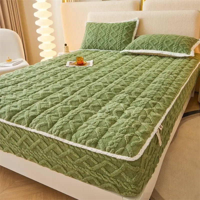 Thick Plush Polar Cotton Mattress Protector Liner - Bedsheet