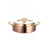 Thickened Stainless Steel Hammered Double Handle Pot - 20cm golden hammered clear soup pot [pot + stainless steel lid]