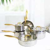 Three Layer Steel Hammered Non Stick Uncoated Cookware Set - Cookware set