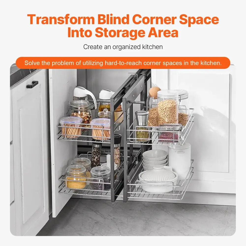 Tier Corner Pull Out Organizer 4 Shelf Kitchen Cabinet Organizer
