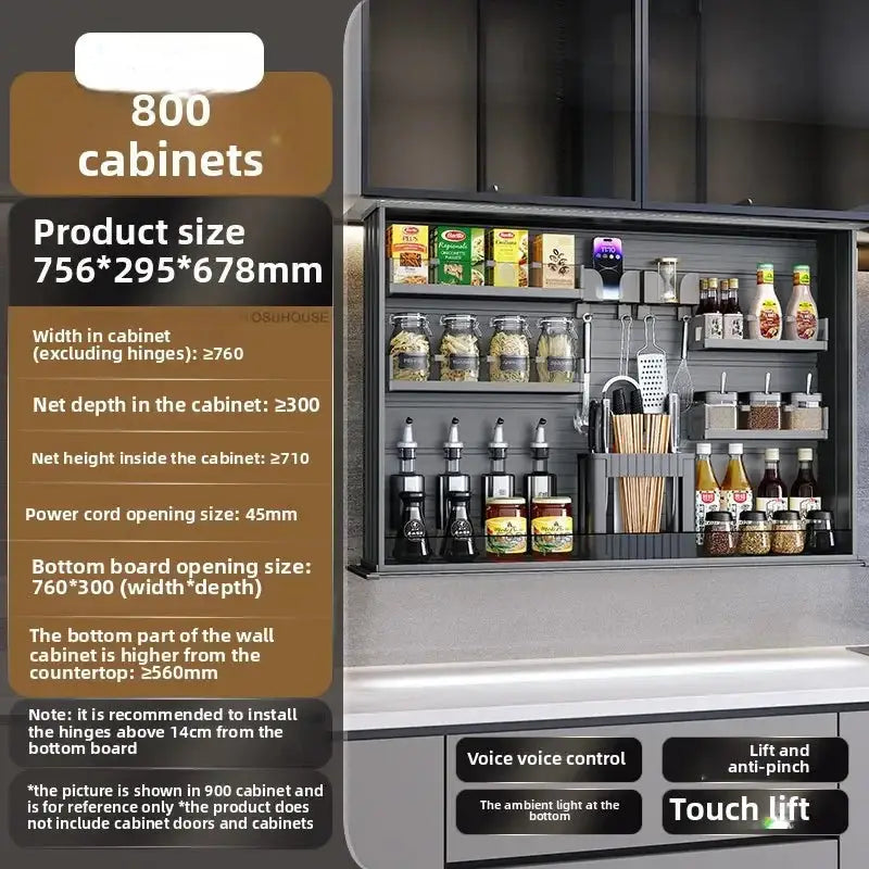 Touch Lift Wall Modern Kitchen Storage Organizer Cabinet - 75.6 x 29.5 x 67.8 cm - Kitchen Essentials