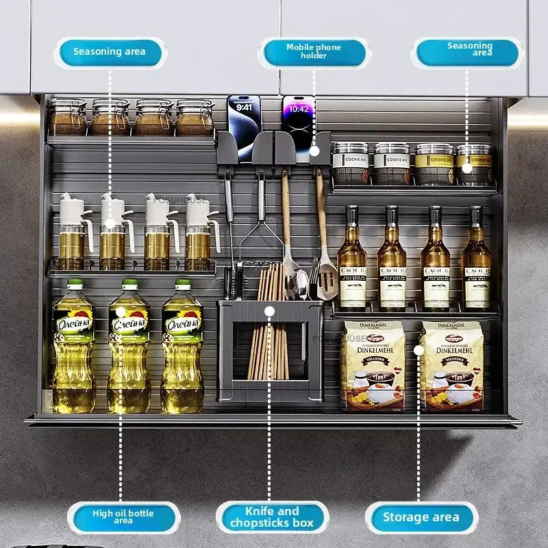 Touch Lift Wall Modern Kitchen Storage Organizer Cabinet - Kitchen Essentials