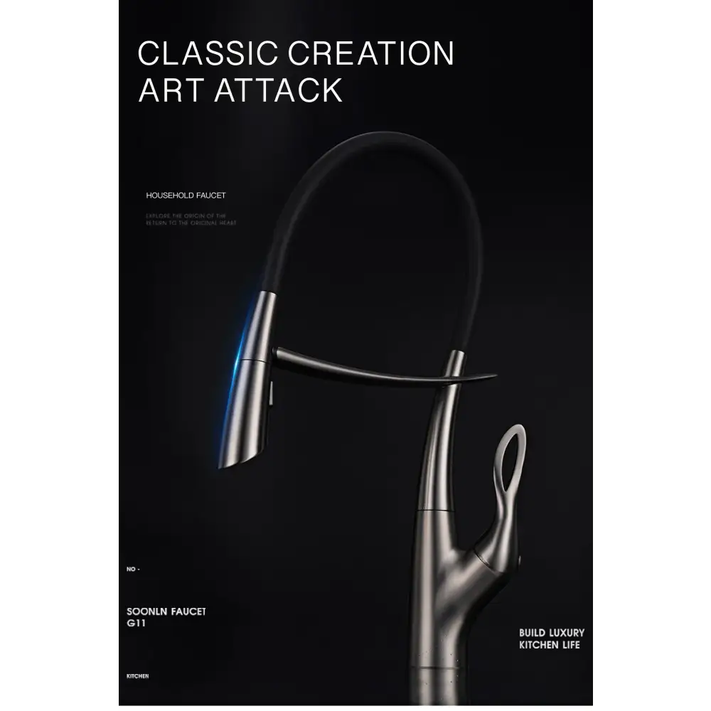 Touch Switch Cold Hot Dual Control Magnetic Sink Faucet - Kitchen Faucets