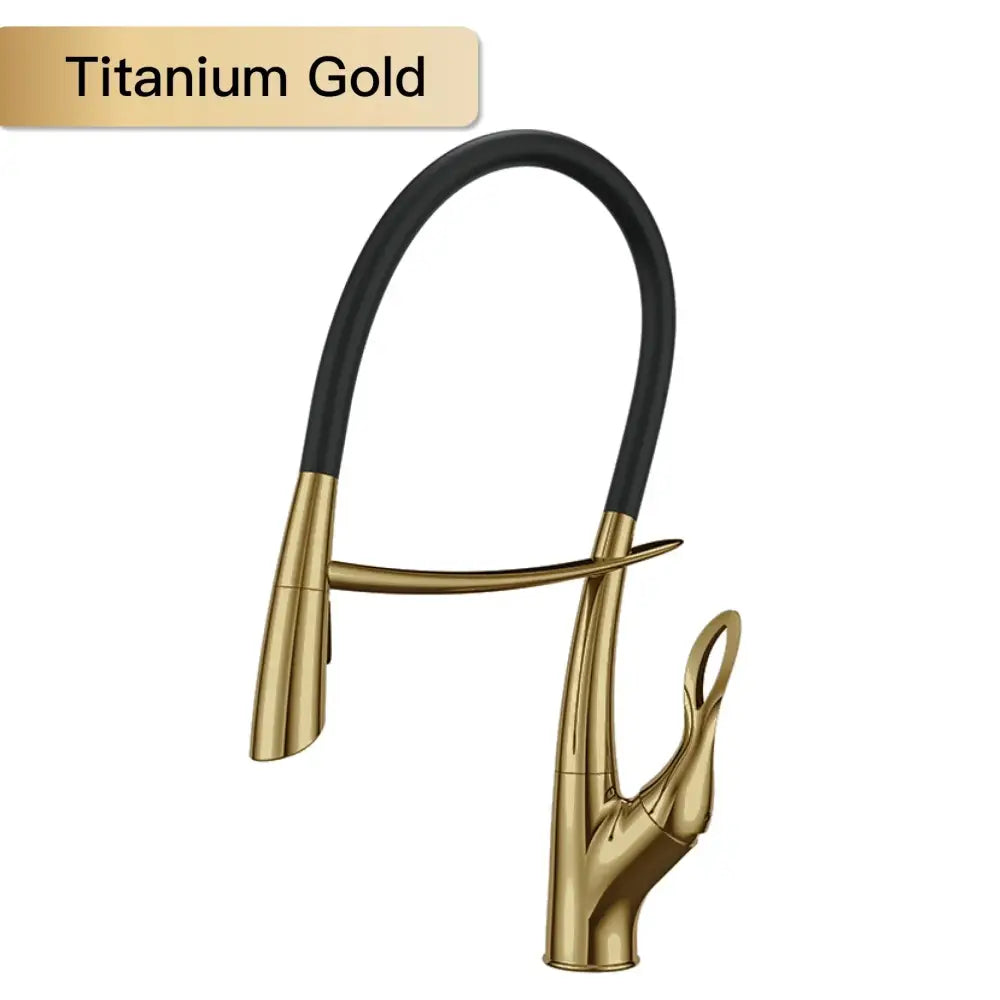 Touch Switch Cold Hot Dual Control Magnetic Sink Faucet - Titanium Gold / G9/16 - Kitchen Faucets