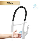 Touch Switch Cold Hot Dual Control Magnetic Sink Faucet - White T / G9/16 - Kitchen Faucets